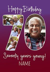 Tap to view The Big Seventy-oh Four Photo Birthday Card