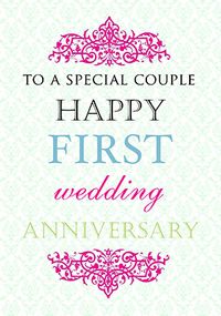 Tap to view First Wedding Anniversary Card - Truly Madly Deeply