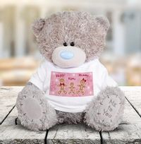 Tap to view Mummy Daddy and Me Pink Personalised Bear