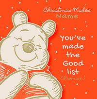 Tap to view Winnie The Pooh - Made the Good List Personalised Christmas Card