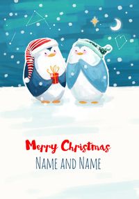 Tap to view Merry Christmas Cute Penguins Personalised Card