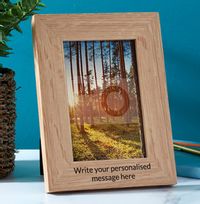 Tap to view Wooden Photo Frame - Portrait - 2 Lines Any Text Personalised Optional