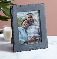 Tap to view Romantic Personalised Slate Photo Frame - Portrait