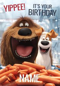 Tap to view Secret Life of Pets Birthday Card - Sausages