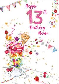Tap to view 13th Birthday Ice Cream Sundae Card