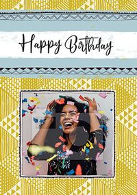 Tap to view Happy Birthday Pattern Photo Card