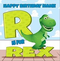 Tap to view Toy Story - R For Rex Birthday Card