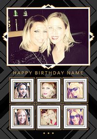 Tap to view Glam Squad - Birthday Card 7 Photo Upload Portrait