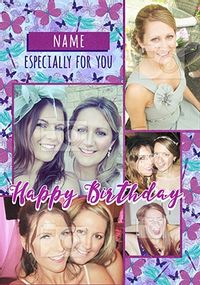 Tap to view Multi Photo Butterfly Birthday Card