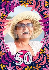 Tap to view 50 Photo Border Pink Birthday Card