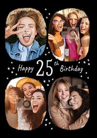 Tap to view Happy 25th Birthday Multi Photo Card