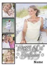 Tap to view Essentials - 60th Birthday Card 5 Photo Upload