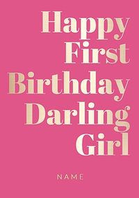 Tap to view Shine Bright 1st Birthday Card Darling Girl