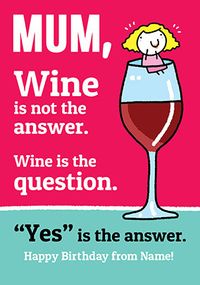 Tap to view Lemon Squeezy - Mum & Wine Birthday Card