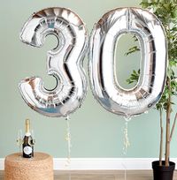 Tap to view 30th Birthday Giant Number Balloon Set