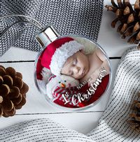 Tap to view Baby's 1st Christmas Photo Bauble