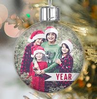 Tap to view Personalised Year Photo Bauble