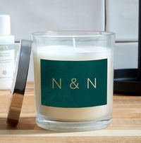 Tap to view Green and Gold Personalised Initials Candle