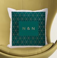 Tap to view Green and Gold Personalised Initials Cushion