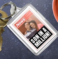 Tap to view Newspaper Spoof Personalised Keyring