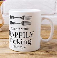 Tap to view Happily Forking Personalised Mug