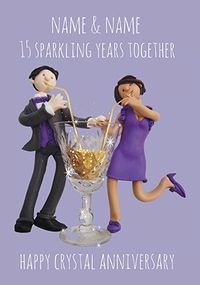 Tap to view 15 Years - Crystal Anniversary Personalised Card