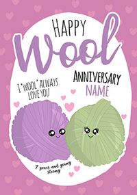 Tap to view 7th Anniversary Wool personalised Card