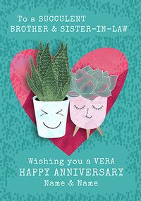 Tap to view Vera Happy Anniversary Brother & Sister-in-Law personalised Card