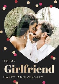 Tap to view Girlfriend Heart Photo Personalised Anniversary Card