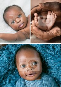 Tap to view New Baby 3 Photo portrait Card