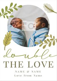 Tap to view Double the Love New Baby photo Card