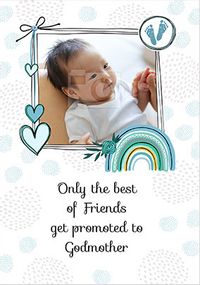 Tap to view Friend Promoted to Godmother New Baby Photo Card