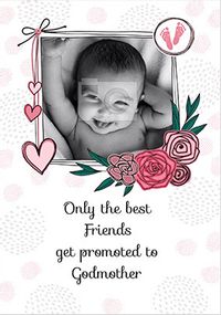 Tap to view Promoted to Godmother New Baby Photo Card