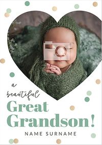 Tap to view Spots New Great Grandson Photo Card