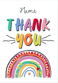 Tap to view Rainbow Text Thank You Card