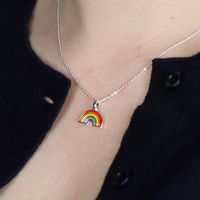 Tap to view Silver Plated Enamelled Rainbow Necklace