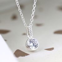Tap to view Round Crystal Necklace - Sterling Silver