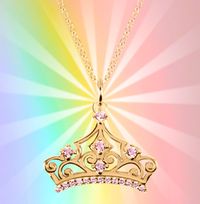Tap to view Disney Princess Crown Sterling Silver Gold Plated Necklace