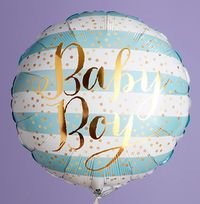 Tap to view Baby Boy Blue Striped Inflated Balloon