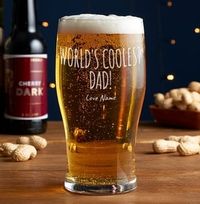 Tap to view Personalised Pint Glass - World's Coolest Dad
