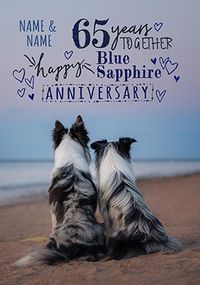 Tap to view 65 Years Personalised Blue Sapphire Anniversary Card