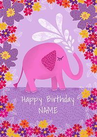Tap to view Cute Elephant Personalised Birthday Card