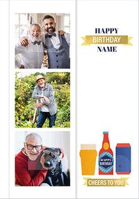 Tap to view Multi Photo Beers Birthday Card