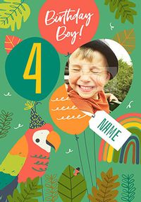 Tap to view Parrot Boy 4TH Birthday Card