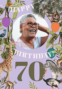 Tap to view Animals For Her 70TH Photo Birthday Card