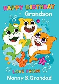 Tap to view Baby Shark Grandson Birthday Card