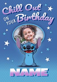 Tap to view Stitch - Chill Out Photo Birthday Card