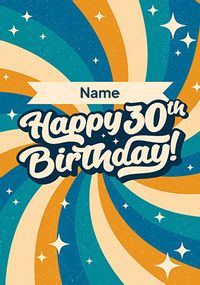 Tap to view Happy 30TH Blue Personalised Birthday Card