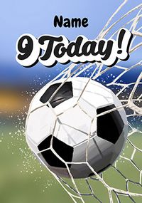 Tap to view Football Goal 9th Birthday Card