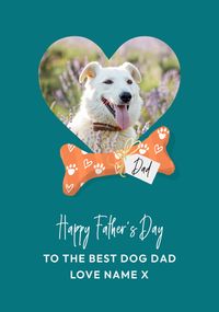 Tap to view Best Dog Dad Heart Photo Father's Day Card